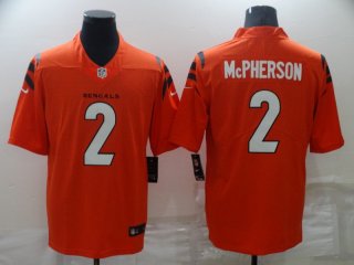 Cincinnati Bengals #2 Evan McPherson Orange Vapor Untouchable Limited Stitched