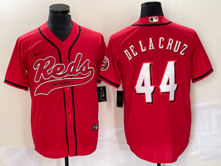 Cincinnati Reds #44 Elly De La Cruz Red Cool Base Stitched Baseball Jersey