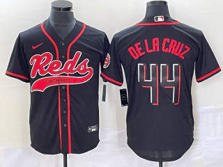 Cincinnati Reds #44 Elly De La Cruz Black Cool Base Stitched Baseball Jersey