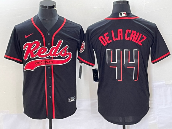 Cincinnati Reds #44 Elly De La Cruz Black Cool Base Stitched Baseball Jersey