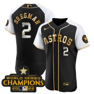 Houston Astros #2 Alex Bregman 2023 Black Gold Alternate Flex Base Stitched