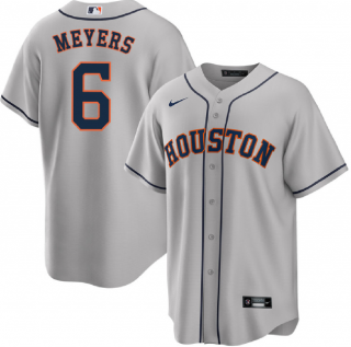 Houston Astros #6 Jake Meyers Grey Cool Base Stitched Baseball Jersey