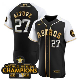 Houston Astros #27 Jose Altuve 2023 Black Gold Alternate Flex Base Stitched Baseball