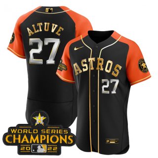 Houston Astros #27 Jose Altuve 2023 Black Gold V2 Alternate Flex Base Stitched