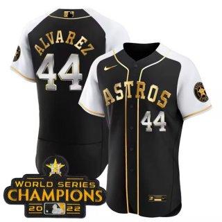 Houston Astros #44 Yordan Alvarez 2023 Black Gold Alternate Flex Base Stitched