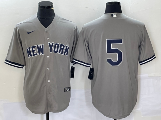 New York Yankees #5 Joe DiMaggio Grey Cool Base Stitched Baseball Jersey