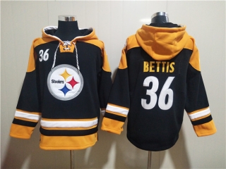 Pittsburgh Steelers #36 Jerome Bettis Black Ageless Must-Have Lace-Up Pullover