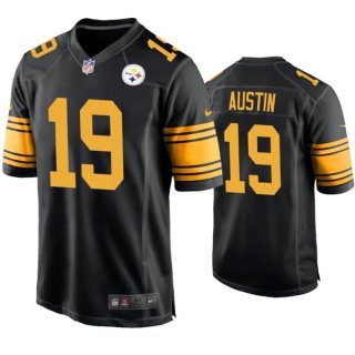 Pittsburgh Steelers #19 Calvin Austin Black Color Rush Stitched Jersey