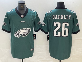 Philadelphia Eagles #26 Saquon Barkley Green Vapor big logo Untouchable Limited Stitched