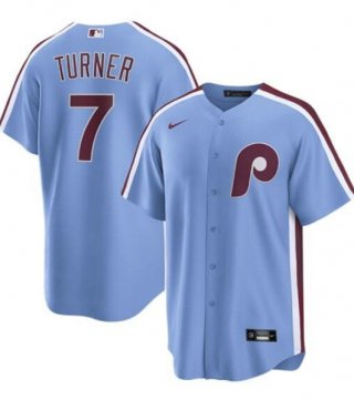 Philadelphia Phillies #7 Trea Turner Blue Cool Base Stitched Jersey