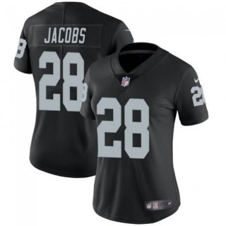 Women's Oakland Raiders #28 Josh Jacobs Black Vapor Untouchable Limited Stitched