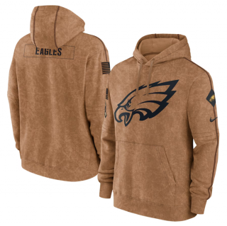 Philadelphia Eagles 2023 Brown Salute To Service Pullover Hoodie