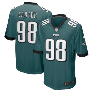 Philadelphia Eagles #98 Jalen Carter Green 2023 Draft Stitched Game Jersey