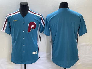 Philadelphia Phillies Blank Blue Cool Base Stitched Jersey