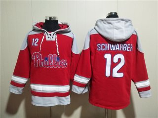Philadelphia Phillies #12 Kyle Schwarber Red Ageless Must-Have Lace-Up Pullover