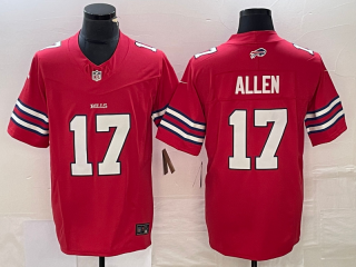 bills #17 Allen New Red 2023 F.U.S.E. Stitched Football Jersey