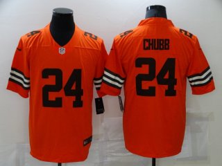 Cleveland Browns #24 Nick Chubb Orange 2021 Inverted Legend Jersey (Check