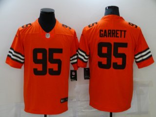 Cleveland Browns #95 Myles Garrett Orange 2021 Inverted Legend Jersey (Check