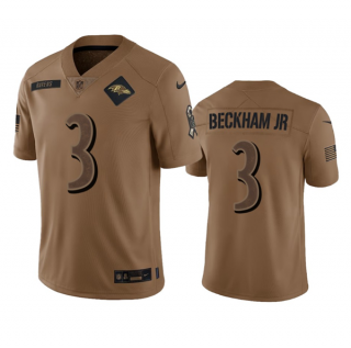 Baltimore Ravens #3 Odell Beckham Jr. 2023 Brown Salute To Service Limited Jersey
