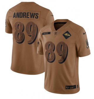 Baltimore Ravens #89 Mark Andrews 2023 Brown Salute To Service Limited