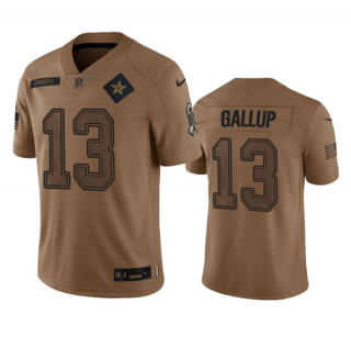 Dallas Cowboys #13 Michael Gallup 2023 Brown Salute To Service Limited