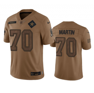 Dallas Cowboys #70 Zack Martin 2023 Brown Salute To Service Limited Stitched Football