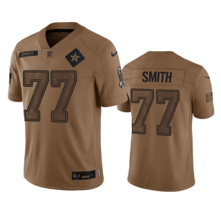 Dallas Cowboys #77 Tyron Smith 2023 Brown Salute To Service Limited Stitched Football