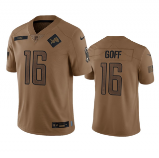 Detroit Lions #16 Jared Goff 2023 Brown Salute To Service Limited Stitched Jersey