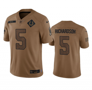 Indianapolis Colts #5 Anthony Richardson 2023 Brown Salute To Sertvice Stitched