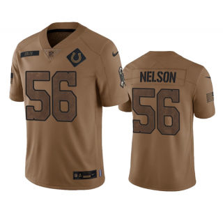 Indianapolis Colts #56 Quenton Nelson 2023 Brown Salute To Sertvice Stitched