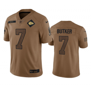 Kansas City Chiefs #7 Harrison Butker 2023 Brown Salute To Service Limited