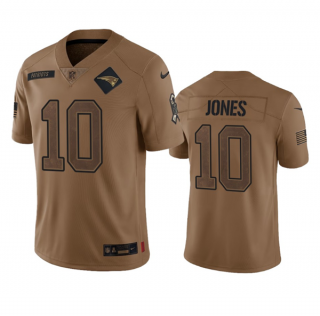 New England Patriots #10 Mac Jones 2023 Brown Salute To Service Limited Stitched Football