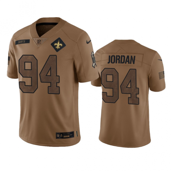 New Orleans Saints #94 Cameron Jordan 2023 Brown Salute To Service Limited Limited
