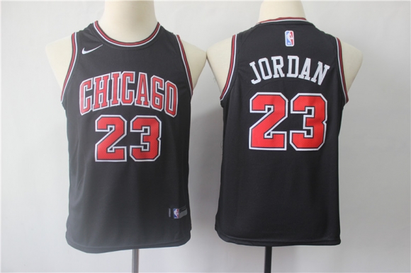 Bulls #23 Michael Jordan Stitched black Youth NBA Jersey 2