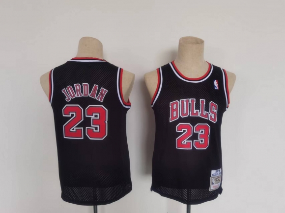 Bulls #23 Michael Jordan Stitched black Youth NBA Jersey