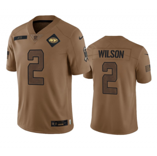 New York Jets #2 Zach Wilson 2023 Brown Salute To Service Limited Stitched Football