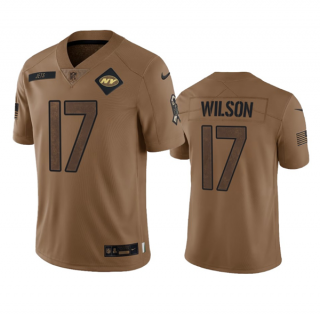 New York Jets #17 Garrett Wilson 2023 Brown Salute To Service Limited Stitched Football