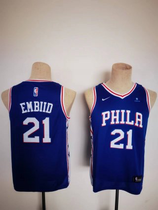 Philadelphia 76ers #21 blue youth jersey
