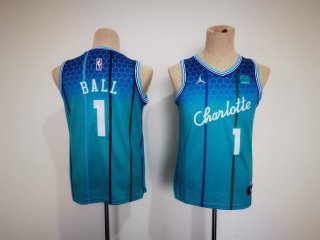 Youth Charlotte Hornets #1 LaMelo Ball Teal