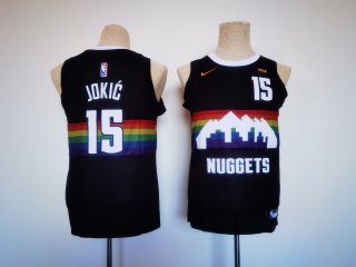 Youth Denver Nuggets #15 Nikola Jokic Black Stitched Basketball Jersey