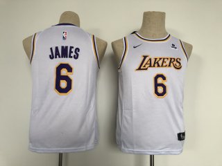 Youth Los Angeles Lakers #6 james white Stitched Basketball Jersey