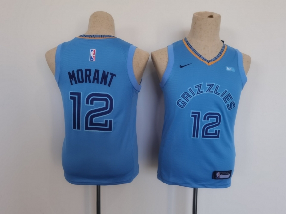 Youth Memphis Grizzlies #12 Ja Morant baby blue jersey