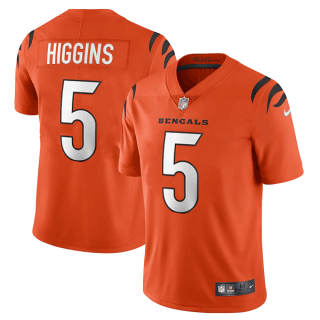 Cincinnati Bengals #5 Tee Higgins Orange Vapor Untouchable Limited Stitched Jersey