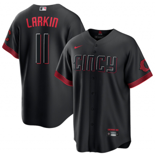 Cincinnati Reds #11 Barry Larkin Black 2023 City Connect Stitched Jersey