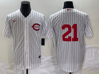 Cincinnati Reds #21 Hunter Greene White Field Of Dreams Stitched Baseball Jersey