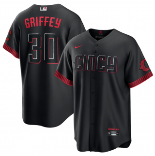 Cincinnati Reds #30 Ken Griffey Jr. Black 2023 City Connect Stitched Jersey