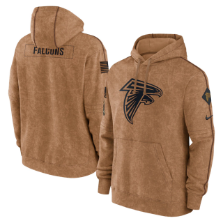 Atlanta Falcons 2023 Brown Salute To Service Pullover Hoodie