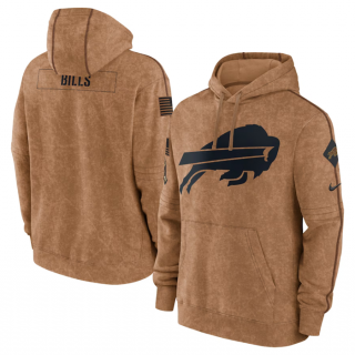 Buffalo Bills 2023 Brown Salute To Service Pullover Hoodie
