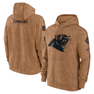 Carolina Panthers2023 Brown Salute To Service Pullover Hoodie