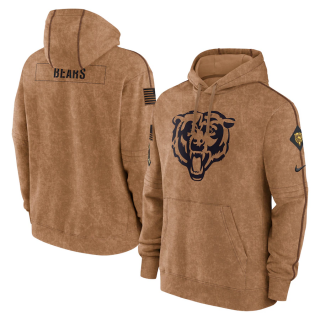 Chicago Bears 2023 Brown Salute To Service Pullover Hoodie